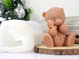Molde silicona osito trapo con perrito